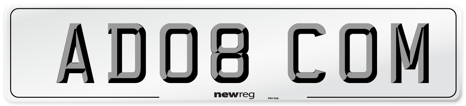 AD08 COM Number Plate from New Reg